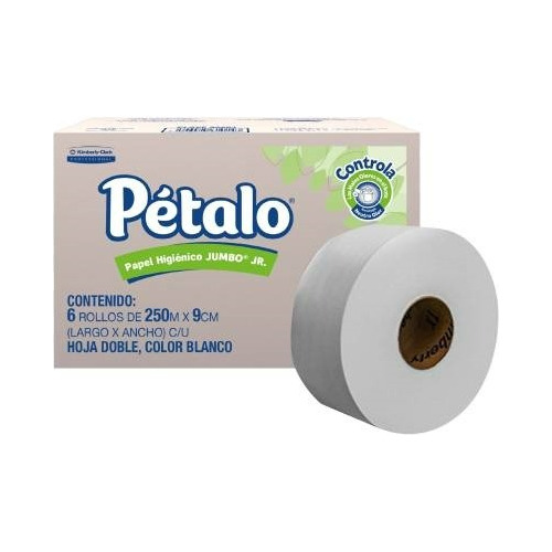 2 Cajas Papel Higienico Petalo Kimberly Jumbo Jr 6rolls 250m