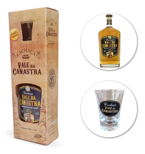 Kit Cachaça Vale Da Canastra Magnum 750ml C/copo Presente