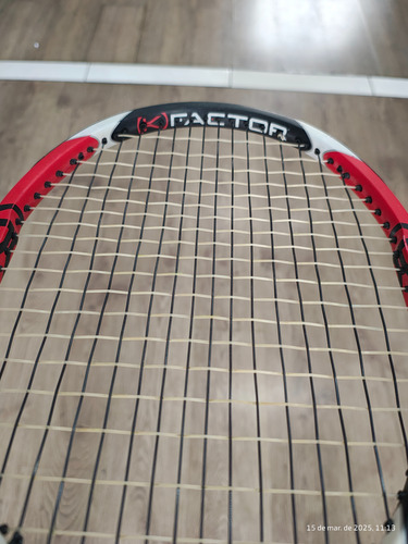 Raquete Wilson Six.one Tour (k)factor 340g Roger Federer. Branco-vermelho-preto