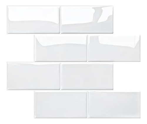 Azulejos De Metro Blancos Adhesivos, Azulejos Adhesivos...