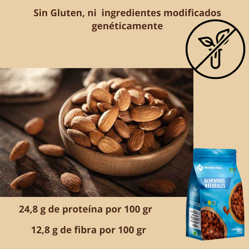 Almendras Naturales Enteras Sin Tostar 907g