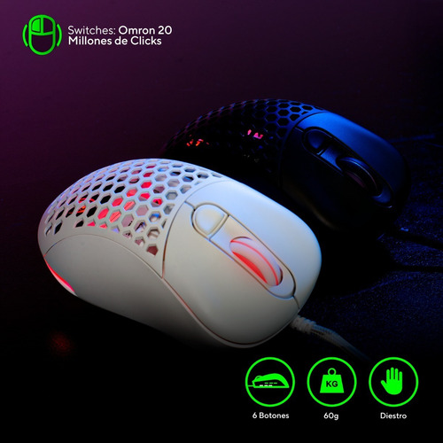 Imagen 10 de 12 de Mouse gamer de juego VSG Aquila Air negro mate
