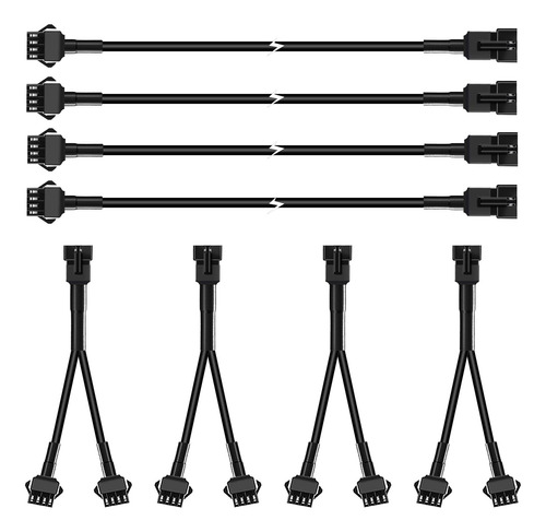 Cables De Extensión 4 Pines 101 Cm Y Divisores 2 Vías Led