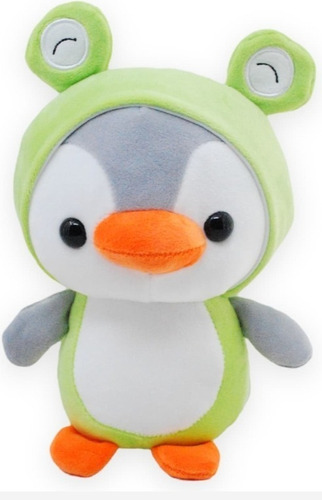 Peluche Pingüino Con Disfraz De Rana Regalo Bebe Niño Niña