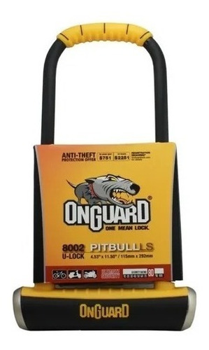 Imagen 2 de 3 de Traba U On Guard 8002 29,2 Cm X 11,5 Cm 5 Llaves Y Soporte