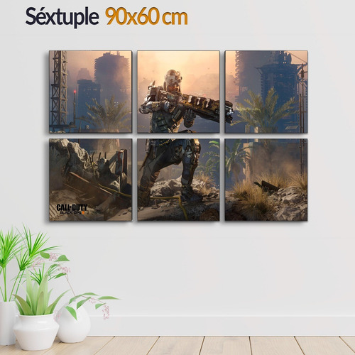 Cuadro Decorativo Moderno Gamers Call Of Duty Jd-0215 G Séxtuple 90x60 Cm Sin Marco
