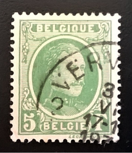 Bélgica, Sello Yv 209 Alberto I 5 Fr 1921-7 Usado L12721