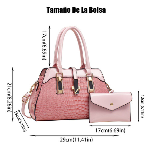 Set 2 Bolsas Mujer Moda Dama Crossbody Cosmetiquera Cartera