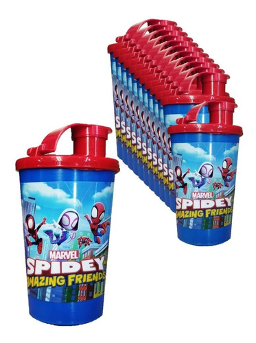 Botilito Sorpresa Spidey  X6 Vaso Termo Spiderman Bebe