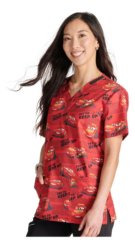 Polera Clínica Mujer Disney Tf728 Cars Tooniforms