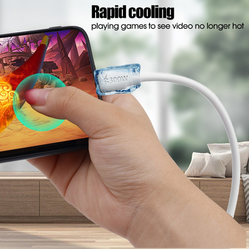 Cable Usb Tipo C 300w Carga Rápida Y Datos Para Teléfono