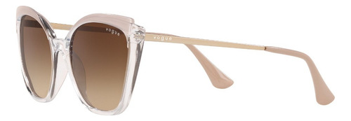 Lente De Sol Vogue 0vo5266sl Cat Eye Gradient Brown Shiny Clear+top Nude Brushed Light Gold