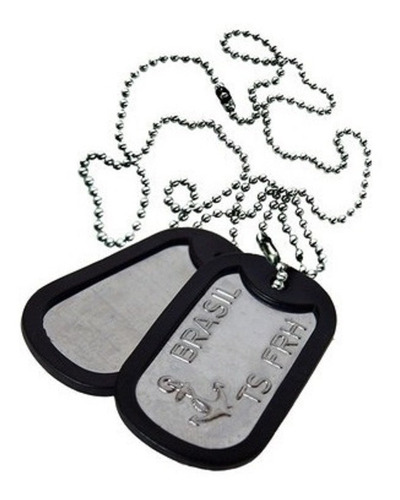 Correntinha Dog Tag Fuzileiros Navais Silenciador Combate