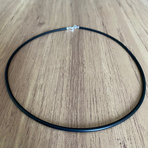 Collar Caucho Broche De Plata 925 Hombre 3mm Medidas Agálea