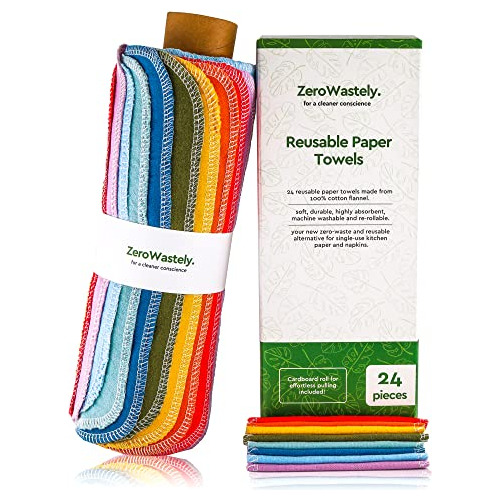 Reusable Paper Towels - Value Pack Of 24 Paperless Pape...