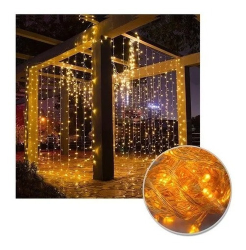 Luz Cascada 6x1 M 320 Led Luces Navidad Cálida 6x1-320l