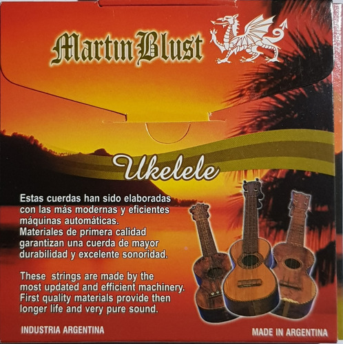 Imagen 6 de 7 de Cuerdas Encordado Para Ukelele Soprano Martin Blust Us1800