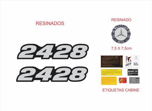 Adesivos Compatível Mercedes Benz 2428 Emblema Resinado 105