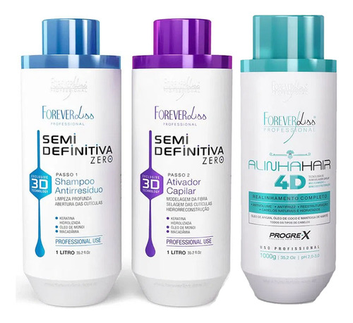 Kit Progres Semi Definitiva 3d E Alinhahair 4d Forever Liss