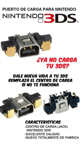 Pin De Carga Para 3ds Puerto De Cargador Repuesto