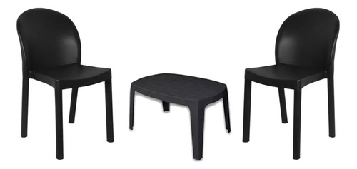 Combo 2 Silla Barcelona Negra 1 Mesa Ratona Mascardi