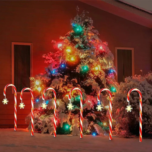 / 8 Piezas De Luces Solares Navideñas, Luces De Jardín Al