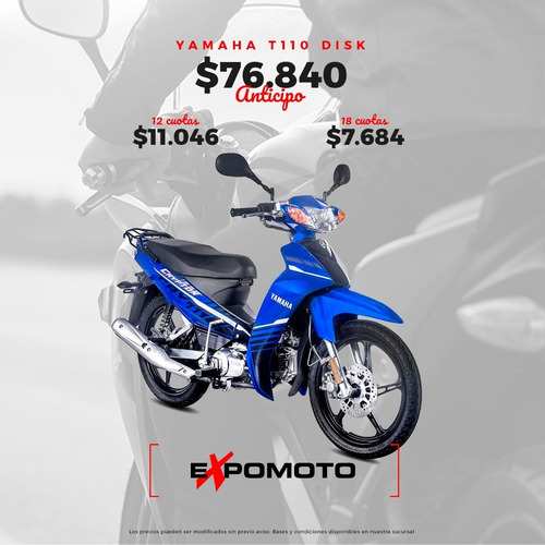Imagen 7 de 8 de Yamaha Crypton T110cc Disk Financia + Descuentos