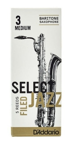 Caixa 5 Palhetas Select Jazz - Filed - Sax Baritono 3 Medium