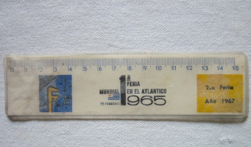 Antiguo Almanaque 1965 Regla Primera Feria Mundial Atlantico