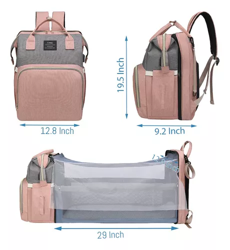 SALIFA Bolsa de pañales con cambiador, mochila 3 en 1 para pañales para  bebé con cambiador plegable, Rosado, Simplicidad