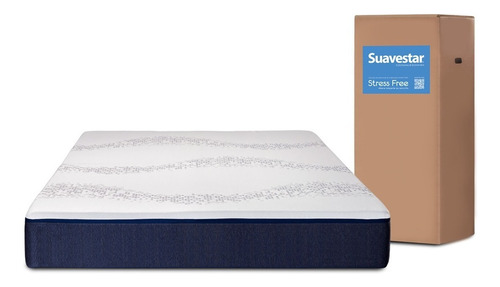 Colchón Súper queen de espuma Suavestar Espuma / En Caja Stress free blanco y negro - 160cm x 200cm x 25cm