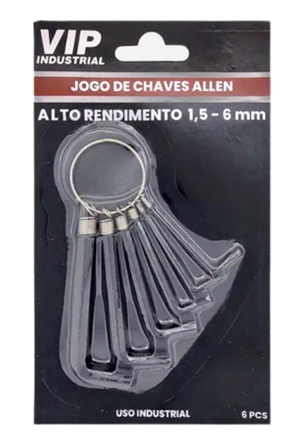Jogo De Chaves Allen 1.5 A 6mm 6 Peças Vip Industrial - T&f