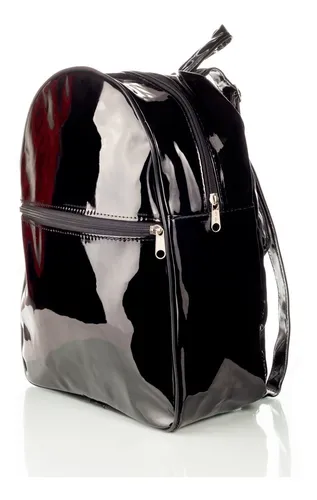 Mochilas de top charol negras