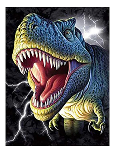 Artesanato Pintura Com Diamante Diy 40x30 - T-rex