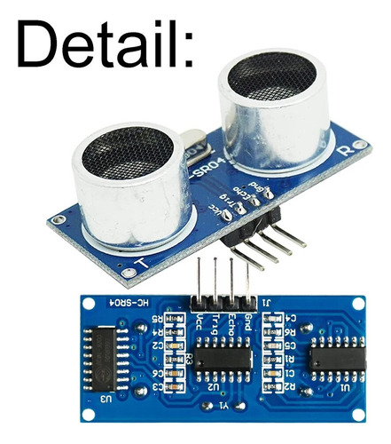 2 Sensores Ultrasónico Hc Sr04 3-5v + Base Soporte Acrílico