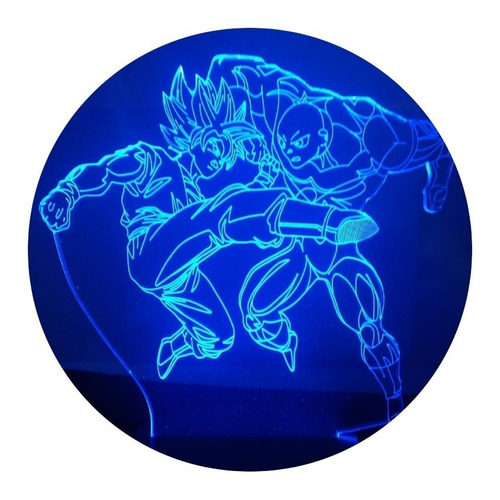 Imagen 1 de 10 de Lámpara Velador 3d Goku Vs Jiren Dragon Ball Super