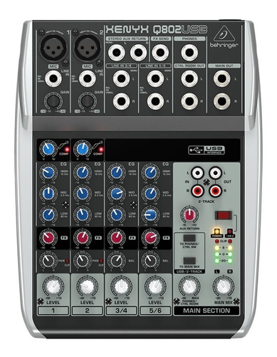 Mixer Behringer Xenyx Q802 Usb Mezclador Consola Microfonos