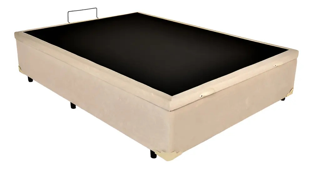 Cama Box Bau Casal 138x188 Reforçada Fabricação Própria Cor Suede Bege