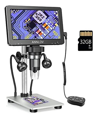 Microscopio Digital Lcd De 7 Pulgadas Con Tarjeta Tf De 32