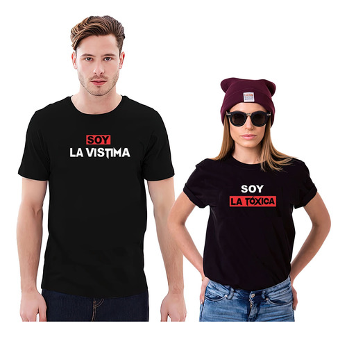 Poleras Duo Con Diseño Estampado Pareja Toxica Enamorados