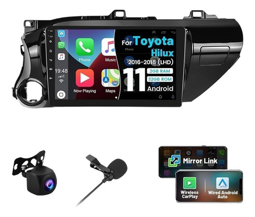 Estereo Toyota Hilux 2016-2018 Android Carplay Gps 2g+32g