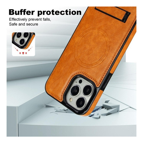 Funda De Cuero Vintage For iPhone 15/14/13, Con Soporte