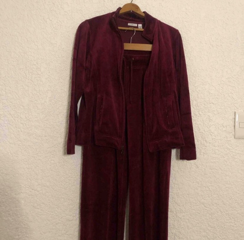 Pants Completo Terciopelo Vino Lisa Ech (Usado)