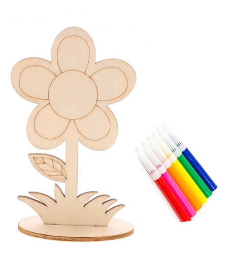 Figura Para Pintar Diseño Flores Cod Mzh-05