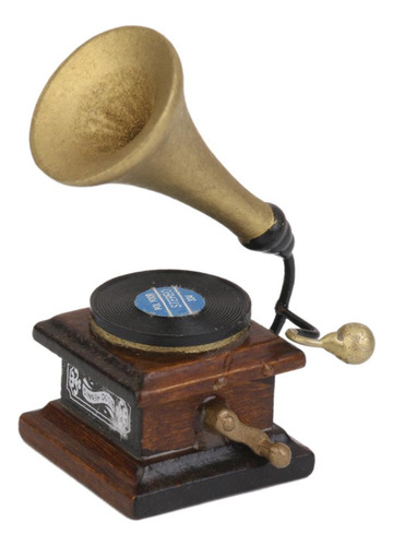 Tocadiscos Fonógrafo En Miniatura 6 Piezas