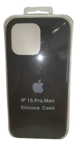 Funda Silicona Compatible iPhone 15 Pro Max, Negro