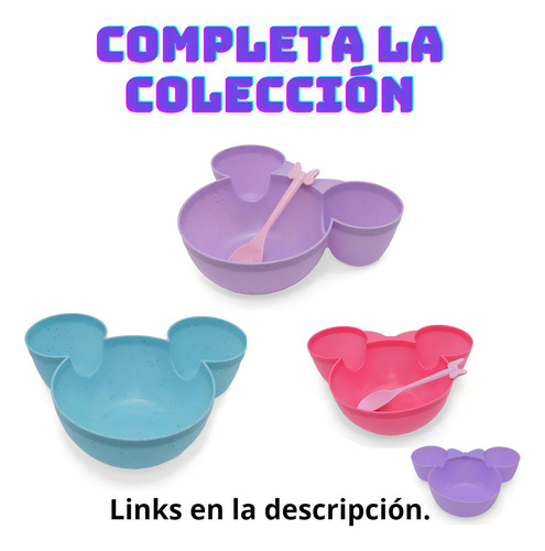 Minnie Mimi Mouse Tazones Con Cuchara Infantiles