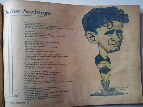 Lamina Jaime Sarlanga Del Libro De Oro Boca 1944 
