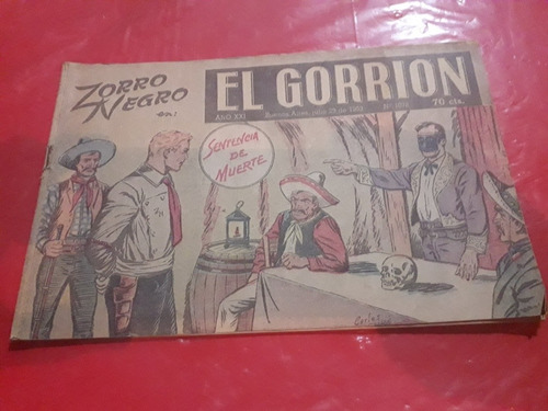 Revista Cómics El Gorrión Zorro Negro 29 7 1953 N1078