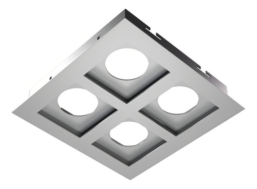 Spot Embutir Quadruplo Recuado Direcionavel Quadrado Mr16 Cor Branco 127/220V